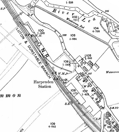 Harpenden East 7mm 0 gauge layout track plan